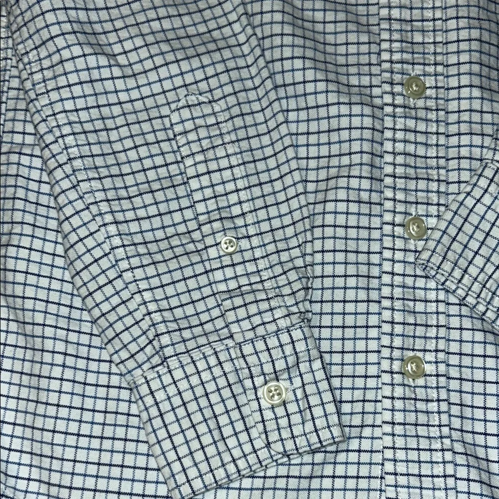 Ralph Lauren White and Blue Plaid Button Down Shirt